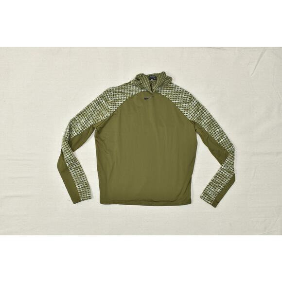 Nike Pro Hyperwarm Men's Green Pullover Sweatshirt Top Regular Size XL Geometric - Picture 8 of 8